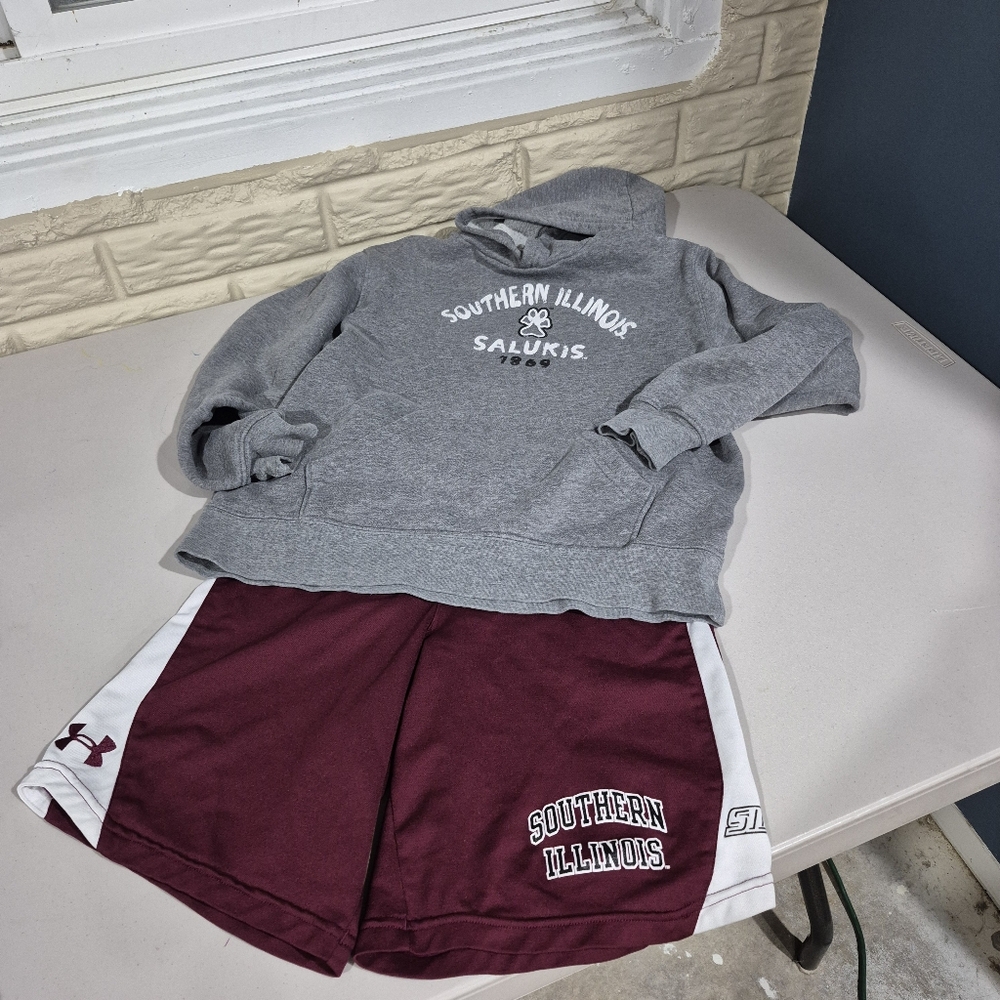 Southern Illinois SIU Hoodie Shorts Boys Youth Medium Salukis Under Armour